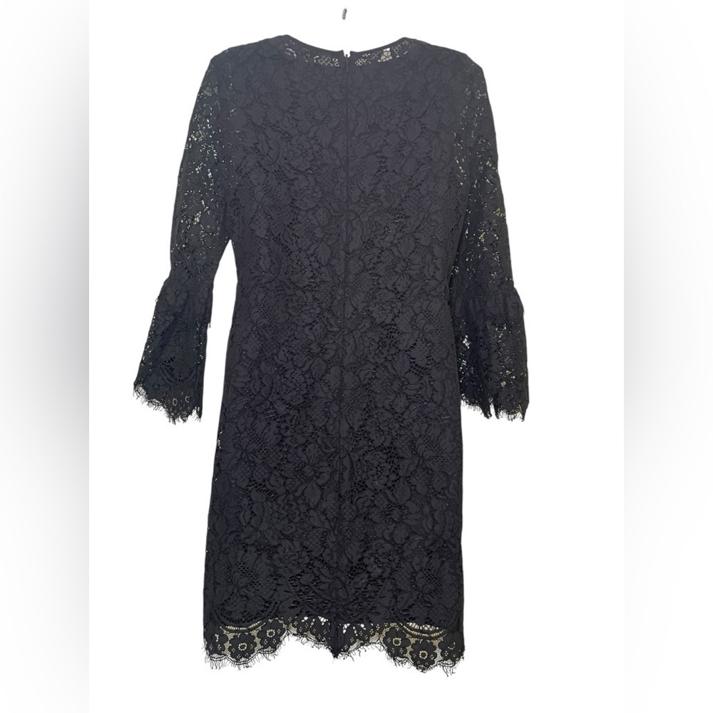 Banana Republic Black Lace Bell Sleeve Cocktail Dress Size 4 - Picture 7 of 7